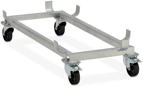 CEMO, CEMO Fahrgestell für GfK-Rechteckbehälter Polypropylen-Rollen, schwarz für LxB 1218 x 620 mm, Rad-Ø 100 mm, CEMO Fahrgestell für Rechteckbehälter aus GFK, 200 Liter, Höhe 370 mm