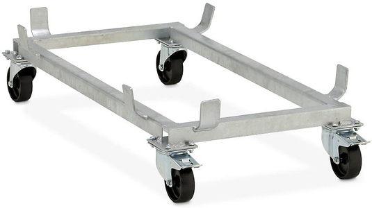 CEMO, CEMO Fahrgestell für GfK-Rechteckbehälter Polypropylen-Rollen, schwarz für LxB 1170 x 690 mm, Rad-Ø 100 mm, CEMO Fahrgestell für Rechteckbehälter aus GFK, 300 Liter, Höhe 530 mm
