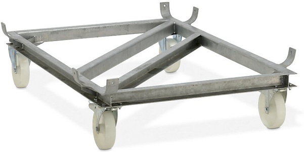 CEMO, CEMO Fahrgestell für GfK-Rechteckbehälter Polyamid-Rollen, weiß für LxB 1820 x 1390 mm, Rad-Ø 200 mm, CEMO Fahrgestell für Rechteckbehälter aus GFK, 1.500 Liter, Höhe 810 mm