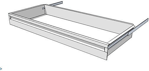 undefined, Schublade für Regal-Schranksystem Höhe 100 mm für Regaltiefe 400 mm, 