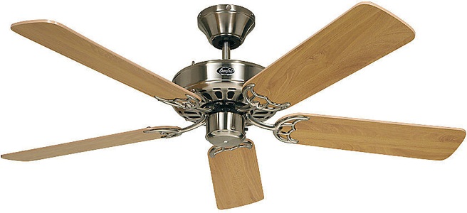 undefined, Deckenventilator CLASSIC ROYAL Rotorblatt-Ø 1030 mm Buche / Chrom gebürstet, CasaFan Classic Royal 103 BN Deckenventilator 48 W (Ø x H) 103 cm x 230 mm Chrom (gebürstet)
