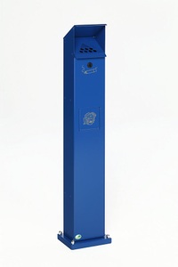 undefined, Kombiaschersäule Volumen 5 l, BxHxT 180 x 1150 x 150 mm, Stahlblech enzianblau, Standascher Säule, Kombimodell, 2 Inneneinsätze, enzianblau