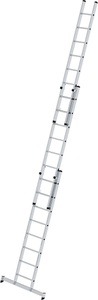 Guenzburger, Guenzburger Anlegeleiter höhenverstellbar Schiebeleiter, 3-teilig mit nivello®-Traverse 3 x 8 Sprossen, MUNK Anlegeleiter höhenverstellbar, Schiebeleiter, 3-teilig mit nivello®-Traverse, 3 x 8 Sprossen