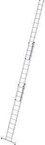 Guenzburger, Guenzburger Anlegeleiter höhenverstellbar Schiebeleiter, 3-teilig mit nivello®-Traverse 3 x 12 Sprossen, MUNK Günzburger Steigtechnik 20612 Aluminium Schiebeleiter Montage mit Werkzeug Arbeitshöhe (max.): 9.7 m