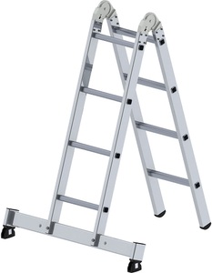 Guenzburger, Guenzburger Alu-Klappleiter als Steh- und Anlegeleiter einsetzbar 2 x 4 Sprossen, MUNK Alu-Klappleiter, als Steh- und Anlegeleiter einsetzbar, 2 x 4 Sprossen