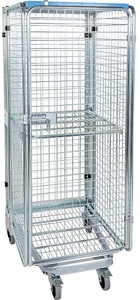 undefined, Rollbehälter, diebstahlsicher 5-seitig, mit Gitterböden mit 1 Einlegeboden, Regenschutz, Rollbehälter, diebstahlsicher, 5-seitig, mit Gitter- und Einlegeboden, mit Regenschutz, ab 5 Stk