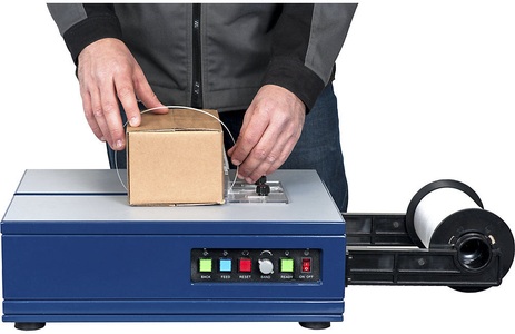 undefined, Tischbündelgerät inkl. Polyester-Umreifungsband für Bandbreite 6 mm, BASIC Halbautomatisches Umreifungsgerät, 12 Umreifungen/min