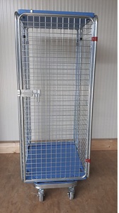 undefined, Rollbehälter, diebstahlsicher 5-seitig, mit Plastikboden mit Regenschutz, ab 5 Stk, Anti-Diebstahl-Behälter, mit Kunststoffboden, nestbar, Höhe 1.880 mm, ohne Zwischenboden