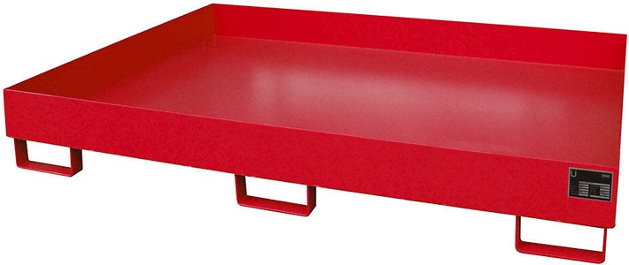 undefined, Regal-Bodenwanne 240 l Auffangvolumen, LxBxH 1750 x 1300 x 250 mm ohne Gitterrost, rot lackiert, Regalwanne Typ RW/RW 1800, ohne Gitterrost, rot RAL3000