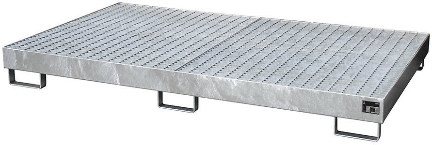 undefined, Regal-Bodenwanne 240 l Auffangvolumen, LxBxH 2150 x 1300 x 225 mm mit Gitterrost, feuerverzinkt, Regalbodenwanne, HxBxT 225 x 1.300 x 2.150 mm, Auffangvolumen 240 l, inkl. Gitterrost, feuerverzinkt