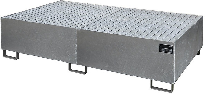 undefined, Regal-Bodenwanne 1000 l Auffangvolumen, LxBxH 2150 x 1300 x 505 mm mit Gitterrost, feuerverzinkt, Regalbodenwanne, HxBxT 505 x 1.300 x 2.150 mm, Auffangvolumen 1.000 l, inkl. Gitterrost, feuerverzinkt