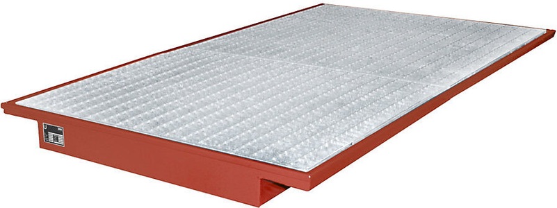 undefined, Regal-Einhängewanne Auffangvolumen 200 l LxB 2150 x 1250 / 915 mm, rot lackiert, Einhängewannen für Plattenregal Typ EHW 2200, rot RAL3000
