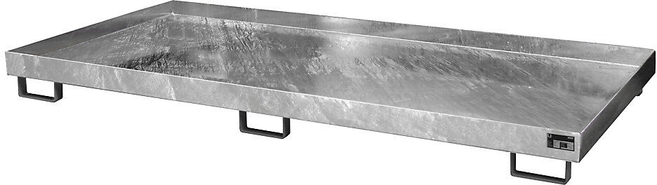 undefined, Regal-Bodenwanne 240 l Auffangvolumen, LxBxH 2650 x 1300 x 210 mm ohne Gitterrost, feuerverzinkt, Regalwanne Typ RW/RW 2700-1, ohne Gitterrost, verzinkt