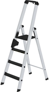 Guenzburger, Guenzburger Stufen-Stehleiter einseitig begehbar, rutschhemmend, belastbar 4 Stufen, MUNK Günzburger Steigtechnik 42704 Aluminium Stufen-Stehleiter Arbeitshöhe (max.): 3 m 6.9 kg