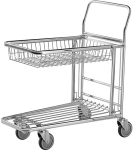 Kongamek, Kongamek Einkaufswagen, verzinkt LxBxH 870 x 530 x 1010 mm Tragfähigkeit 300 kg, Lager- und Transportwagen, klappbarer Korb, Ladefläche BxT 344 x 700 mm