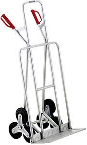EUROKRAFT, EUROKRAFT Premium-Sackkarre aus Aluminium Treppenkarre Modell XXL: extragroße Schaufel, eurokraft pro Aluminium-Treppensackkarre, Schaufel-BxT 550 x 220 mm, Tragfähigkeit 150 kg