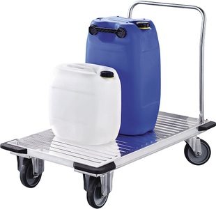 undefined, Edelstahl-Plattformwagen Tragfähigkeit 350 kg Ladefläche 1000 x 600 mm, eurokraft pro Edelstahl-Plattformwagen, Tragfähigkeit 350 kg, Ladefläche 1000 x 600 mm