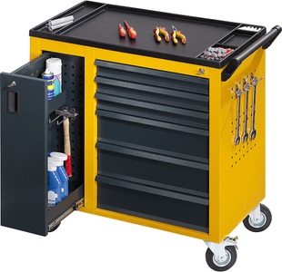 QUIPO, QUIPO Werkstattwagen JUMBO mit Vertikalauszug und 6 Schubladen HxBxT 935 x 900 x 460 mm, enzianblau, eurokraft pro Werkstattwagen JUMBO, mit Vertikalauszug und 6 Schubladen, HxBxT 935 x 900 x 460 mm, enzianblau