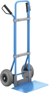 EUROKRAFT, EUROKRAFT Sackkarre GO, blau Schaufel-BxT 450 x 350 mm, blau PU-Bereifung, ab 2 Stk, eurokraft pro Sackkarre, blau, Schaufel-BxT 450 x 350 mm, blau, PU-Bereifung, ab 5 Stk