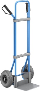EUROKRAFT, EUROKRAFT Sackkarre GO, blau Schaufel-BxT 280 x 250 mm, verzinkt PU-Bereifung, eurokraft pro Sackkarre, blau, Schaufel-BxT 280 x 250 mm, verzinkt, PU-Bereifung, ab 5 Stk