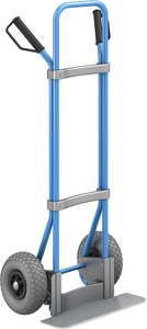 EUROKRAFT, EUROKRAFT Sackkarre GO, blau Schaufel-BxT 450 x 160 mm, verzinkt PU-Bereifung, eurokraft pro Sackkarre, blau, Schaufel-BxT 450 x 160 mm, verzinkt, PU-Bereifung, ab 5 Stk