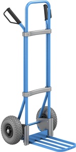 EUROKRAFT, EUROKRAFT Sackkarre GO, blau Paketschaufel-BxT 430 x 250 mm, blau PU-Bereifung, ab 5 Stk, eurokraft pro Sackkarre, blau, Paketschaufel-BxT 430 x 250 mm, blau, PU-Bereifung, ab 5 Stk