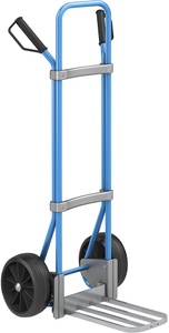 EUROKRAFT, EUROKRAFT Sackkarre GO, blau Paketschaufel-BxT 430 x 250 mm, verzinkt Vollgummibereifung, eurokraft pro Sackkarre, blau, Paketschaufel-BxT 430 x 250 mm, verzinkt, Vollgummibereifung, ab 5 Stk