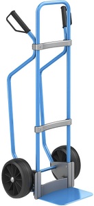 EUROKRAFT, EUROKRAFT Sackkarre mit Kufen, blau Schaufel-BxT 280 x 250 mm, blau Vollgummibereifung, eurokraft pro Sackkarre mit Kufen, blau, Schaufel-BxT 280 x 250 mm, blau, Vollgummibereifung, ab 5 Stk