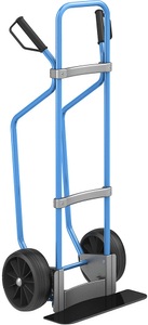 EUROKRAFT, EUROKRAFT Sackkarre mit Kufen, blau Schaufel-BxT 450 x 160 mm, schwarz Vollgummibereifung, eurokraft pro Sackkarre mit Kufen, blau, Schaufel-BxT 450 x 160 mm, schwarz, Vollgummibereifung, ab 5 Stk