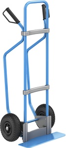 EUROKRAFT, EUROKRAFT Sackkarre mit Kufen, blau Schaufel-BxT 450 x 160 mm, blau Luftbereifung, eurokraft pro Sackkarre mit Kufen, blau, Schaufel-BxT 450 x 160 mm, blau, Luftbereifung, ab 5 Stk