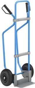 EUROKRAFT, EUROKRAFT Sackkarre mit Kufen, blau Schaufel-BxT 280 x 140 mm, verzinkt Luftbereifung, ab 5 Stk, eurokraft pro Sackkarre mit Kufen, blau, Schaufel-BxT 280 x 140 mm, verzinkt, Luftbereifung, ab 5 Stk