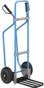 EUROKRAFT, EUROKRAFT Sackkarre mit Kufen, blau Paketschaufel-BxT 430 x 250 mm, schwarz Luftbereifung, eurokraft pro Sackkarre mit Kufen, blau, Paketschaufel-BxT 430 x 250 mm, schwarz, Luftbereifung, ab 5 Stk