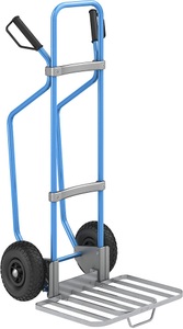 EUROKRAFT, EUROKRAFT Sackkarre mit Kufen, blau Paketschaufel-BxT 430 x 450 mm, verzinkt, mit Griff Luftbereifung, ab 5 Stk, eurokraft pro Sackkarre mit Kufen, blau, Paketschaufel-BxT 430 x 450 mm, verzinkt, mit Griff, Luftbereifung, ab 5 Stk