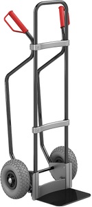 EUROKRAFT, EUROKRAFT Sackkarre GO mit Kufen, schwarz Schaufel-BxT 280 x 250 mm, schwarz PU-Bereifung, eurokraft pro Sackkarre mit Kufen, schwarz, Schaufel-BxT 280 x 250 mm, schwarz, PU-Bereifung, ab 5 Stk