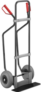 EUROKRAFT, EUROKRAFT Sackkarre GO mit Kufen, schwarz Schaufel-BxT 450 x 160 mm, schwarz PU-Bereifung, eurokraft pro Sackkarre mit Kufen, schwarz, Schaufel-BxT 450 x 160 mm, schwarz, PU-Bereifung, ab 5 Stk