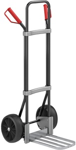 EUROKRAFT, EUROKRAFT Stahl-Sackkarre, schwarz Paketschaufel-BxT 430 x 250 mm, verzinkt Vollgummibereifung, eurokraft pro Sackkarre, schwarz, Paketschaufel-BxT 430 x 250 mm, verzinkt, Vollgummibereifung, ab 5 Stk