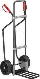 EUROKRAFT, EUROKRAFT Sackkarre GO mit Kufen, schwarz Paketschaufel-BxT 430 x 250 mm, schwarz Vollgummibereifung, eurokraft pro Sackkarre mit Kufen, schwarz, Paketschaufel-BxT 430 x 250 mm, schwarz, Vollgummibereifung, ab 5 Stk
