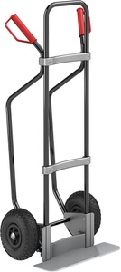 EUROKRAFT, EUROKRAFT Sackkarre GO mit Kufen, schwarz Schaufel-BxT 450 x 160 mm, verzinkt Luftbereifung, ab 2 Stk, eurokraft pro Sackkarre mit Kufen, schwarz, Schaufel-BxT 450 x 160 mm, verzinkt, Luftbereifung, ab 5 Stk