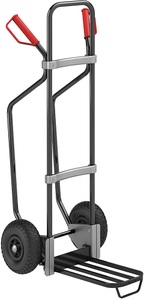 EUROKRAFT, EUROKRAFT Sackkarre GO mit Kufen, schwarz Paketschaufel-BxT 430 x 250 mm, schwarz, mit Griff Luftbereifung, eurokraft pro Sackkarre mit Kufen, schwarz, Paketschaufel-BxT 430 x 250 mm, schwarz, mit Griff, Luftbereifung, ab 5 Stk
