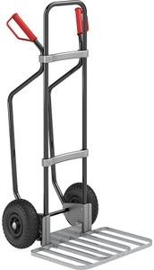 EUROKRAFT, EUROKRAFT Sackkarre GO mit Kufen, schwarz Paketschaufel-BxT 430 x 450 mm, verzinkt Luftbereifung, eurokraft pro Sackkarre mit Kufen, schwarz, Paketschaufel-BxT 430 x 450 mm, verzinkt, Luftbereifung, ab 5 Stk