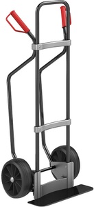 EUROKRAFT, EUROKRAFT Sackkarre GO mit Kufen, schwarz Schaufel-BxT 450 x 160 mm, schwarz Vollgummibereifung, eurokraft pro Sackkarre mit Kufen, schwarz, Schaufel-BxT 450 x 160 mm, schwarz, Vollgummibereifung, ab 5 Stk