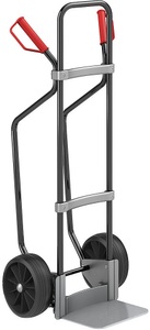 EUROKRAFT, EUROKRAFT Sackkarre GO mit Kufen, schwarz Schaufel-BxT 280 x 250 mm, verzinkt Vollgummibereifung, ab 5 Stk, eurokraft pro Sackkarre mit Kufen, schwarz, Schaufel-BxT 280 x 250 mm, verzinkt, Vollgummibereifung, ab 5 Stk