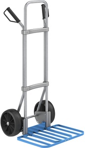 EUROKRAFT, EUROKRAFT Stahl-Sackkarre, verzinkt Paketschaufel-BxT 430 x 450 mm, blau Vollgummibereifung, 