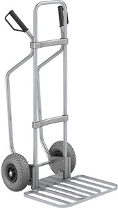 EUROKRAFT, EUROKRAFT Sackkarre GO mit Kufen, verzinkt Paketschaufel-BxT 430 x 450 mm, verzinkt PU-Bereifung, ab 5 Stk, eurokraft pro Sackkarre mit Kufen, verzinkt, Paketschaufel-BxT 430 x 450 mm, verzinkt, PU-Bereifung, ab 5 Stk