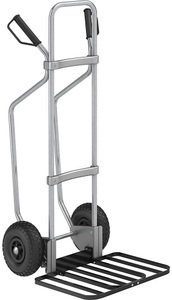 EUROKRAFT, EUROKRAFT Sackkarre GO mit Kufen, verzinkt Paketschaufel-BxT 430 x 450 mm, schwarz Luftbereifung, ab 5 Stk, eurokraft pro Sackkarre mit Kufen, verzinkt, Paketschaufel-BxT 430 x 450 mm, schwarz, Luftbereifung, ab 5 Stk