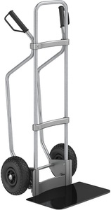 EUROKRAFT, EUROKRAFT Sackkarre GO mit Kufen, verzinkt Schaufel-BxT 450 x 350 mm, schwarz Luftbereifung, ab 5 Stk, eurokraft pro Sackkarre mit Kufen, verzinkt, Schaufel-BxT 450 x 350 mm, schwarz, Luftbereifung, ab 5 Stk