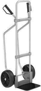 EUROKRAFT, EUROKRAFT Aluminium-Sackkarre GO mit Kufen Schaufel-BxT 280 x 250 mm, schwarz Vollgummibereifung, ab 5 Stk, eurokraft pro Aluminium-Sackkarre mit Kufen, Schaufel-BxT 280 x 250 mm, schwarz, Vollgummibereifung, ab 5 Stk