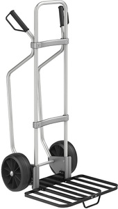 EUROKRAFT, EUROKRAFT Aluminium-Sackkarre GO mit Kufen Paketschaufel-BxT 430 x 450 mm, schwarz, mit Griff Vollgummibereifung, ab 5 Stk, eurokraft pro Aluminium-Sackkarre mit Kufen, Paketschaufel-BxT 430 x 450 mm, schwarz, mit Griff, Vollgummibereifung, ab 5 Stk