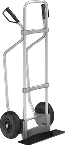EUROKRAFT, EUROKRAFT Aluminium-Sackkarre GO mit Kufen Schaufel-BxT 450 x 160 mm, schwarz Luftbereifung, ab 2 Stk, eurokraft pro Aluminium-Sackkarre mit Kufen, Schaufel-BxT 450 x 160 mm, schwarz, Luftbereifung, ab 5 Stk