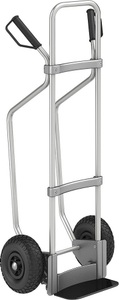 EUROKRAFT, EUROKRAFT Aluminium-Sackkarre GO mit Kufen Schaufel-BxT 280 x 140 mm, schwarz Luftbereifung, eurokraft pro Aluminium-Sackkarre mit Kufen, Schaufel-BxT 280 x 140 mm, schwarz, Luftbereifung, ab 5 Stk